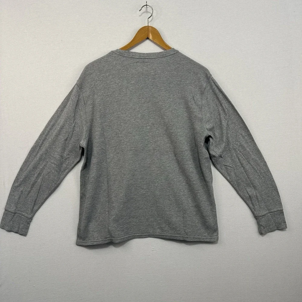 Polo Ralph Lauren Mens Waffle Knit Thermal Shirt‎ 2XL Heather Gray Logo Pullover